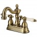 Kingston Brass KB1603PL Heritage 4-Inch Centerset Lavatory Faucet with Porcelain Lever Handle  Vintage Brass - B001PP1VGQ